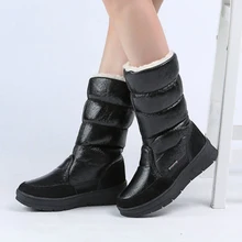 Женские зимние ботинки; коллекция года; зимняя обувь на толстом меху; нескользящие водонепроницаемые женские зимние ботинки; Цвет Черный; для-40 градусов