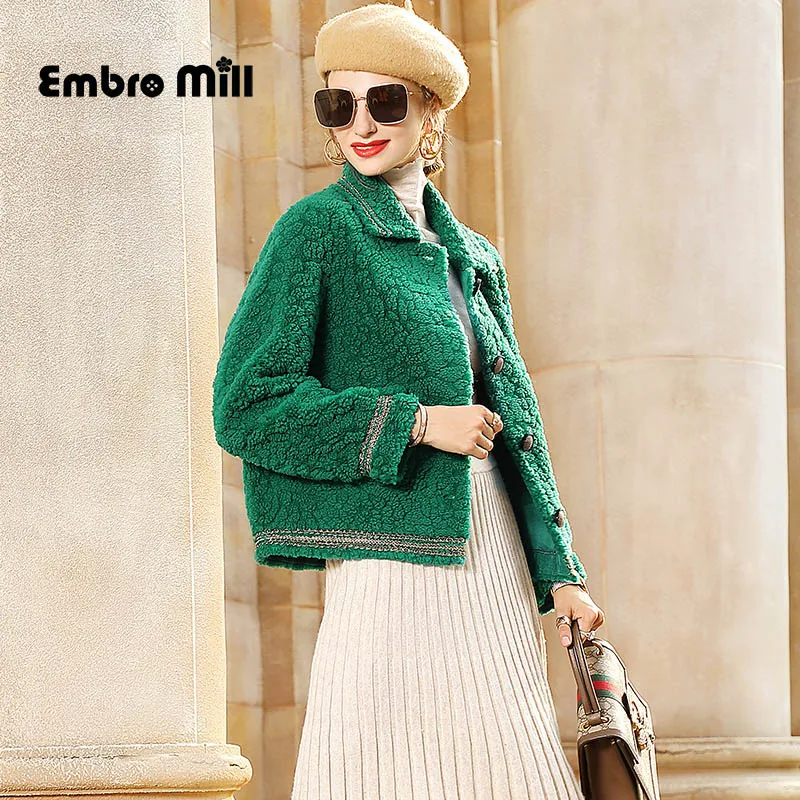 

Winter Small Lapel Fashion Coat Street Style Short Warm Single Breasted Long Sleeve Wool Coat S-XL