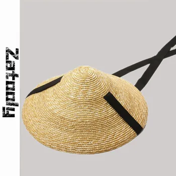 

2020 Women Summer Bandage wheat-straw bamboo Hat Ladies Cap Fashionable Handmade Walking show Pose Sun Hats for Women