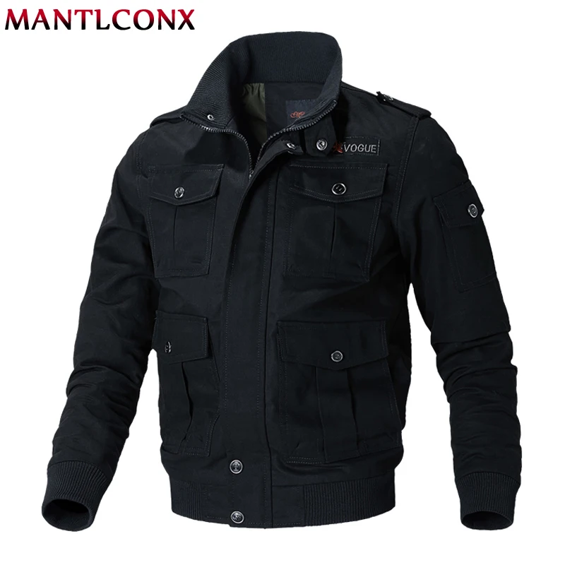MANTLCONX военные куртки мужские Осень хлопковая куртка пальто армейская Мужская пилот куртка воздушная сила Зимние Повседневные карго пальто ветровка