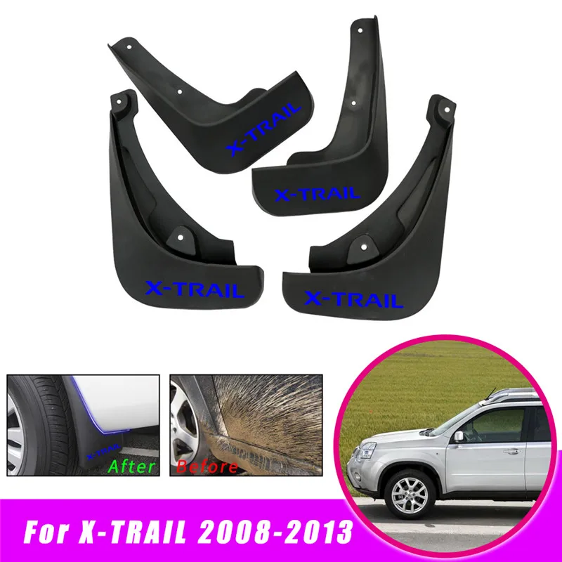 Брызговики для Nissan X-Trail 2008-2013 Брызговики автомобильные аксессуары 4 шт - Цвет: Синий