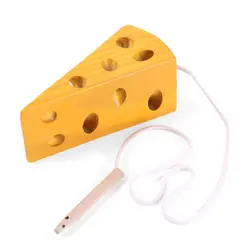 Jouets en bois en forme de fromage, jeu de laçage pour enfants, blocs d'éducation précoce, Puzzle de charme, livraison directe 