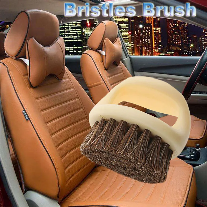 1Pcs Car Detailing Brush Tire Cleaner Care Hard Hog Bristle Hair For Leather Seat Cleaning styling | Автомобили и мотоциклы