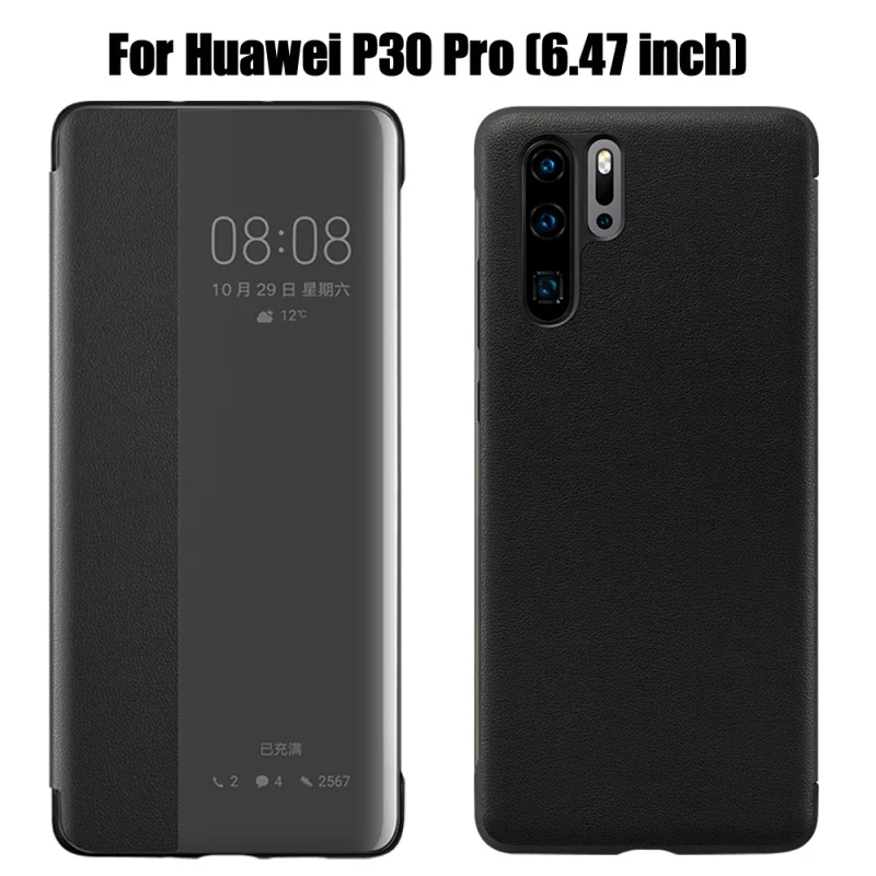 Флип-чехол для huawei P30 P20 Pro Lite, кожаный чехол с умным окошком, чехол для huawei mate 20 X mate 30 10 Pro P10 Plus P30