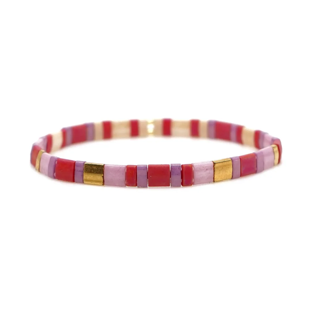 Богемные браслеты для женщин MIYUKI Tila бусины браслет Boho красочные Pulseira Mujer регулируемые ювелирные изделия модный подарок новинка - Окраска металла: 25