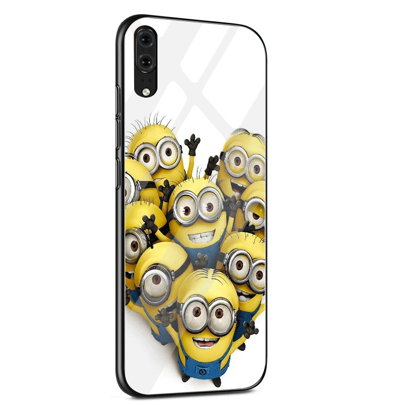 G9 Стеклянный Чехол для мобильного телефона huawei P30 P20 P Smart P10 Y6 7A Y9 Honor 8X9 10 mate 20 Pro Lite чехол "Миньоны" милый чехол - Цвет: G9
