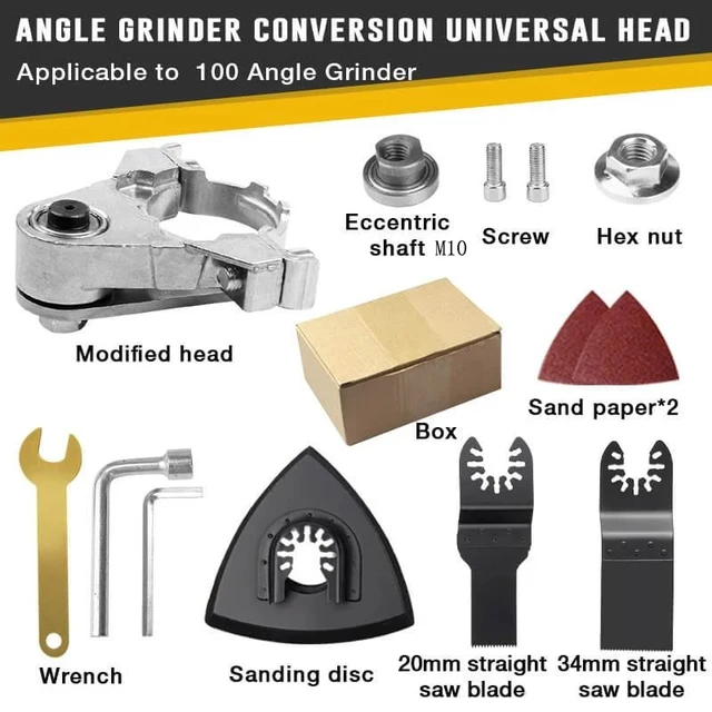 Angle Grinder To Grooving Machine Adapter Angle Grinder Conversion Universal Head Kit For 100 Model Woodworking Tool M10