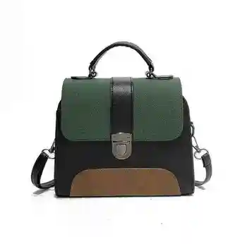 

Wholesale spring new female small square bag retro simple hand shoulder shoulder Messenger bag hit color female