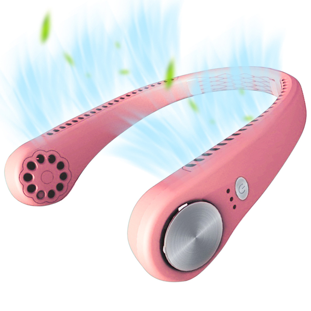 Neck Fan - Rechargeable Portable Headphone Design Wearable Neckband Fan, 3 Level Air Flow, for Sports, Office and Outdo
