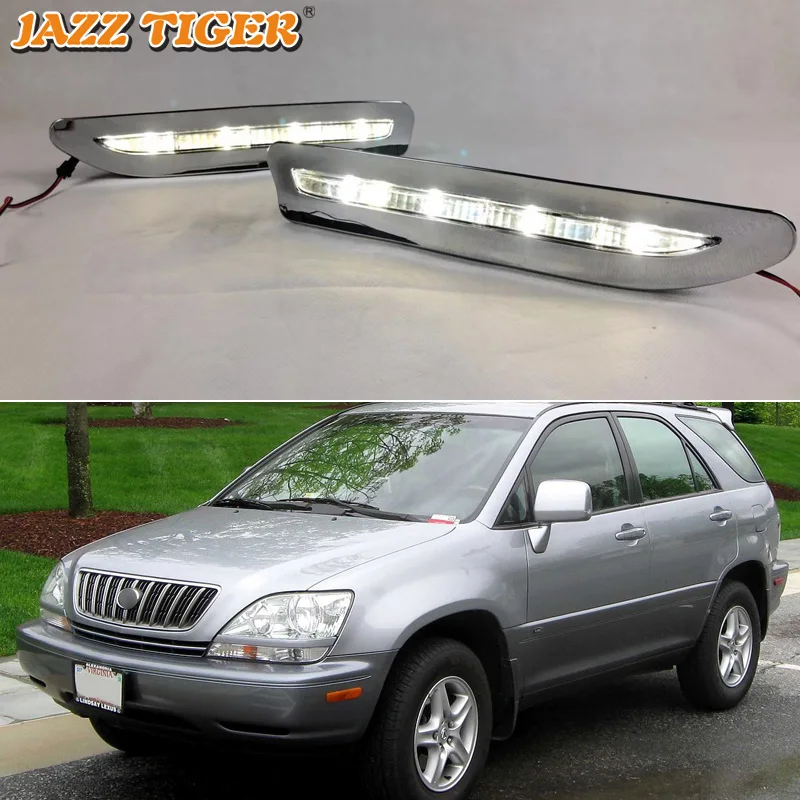 JAZZ TIGER Car LED DRL Super Brightness Auto Bulb Waterproof 12V Daytime Running Light For Lexus RX300 RX330 RX350 1999-2000 | Автомобили