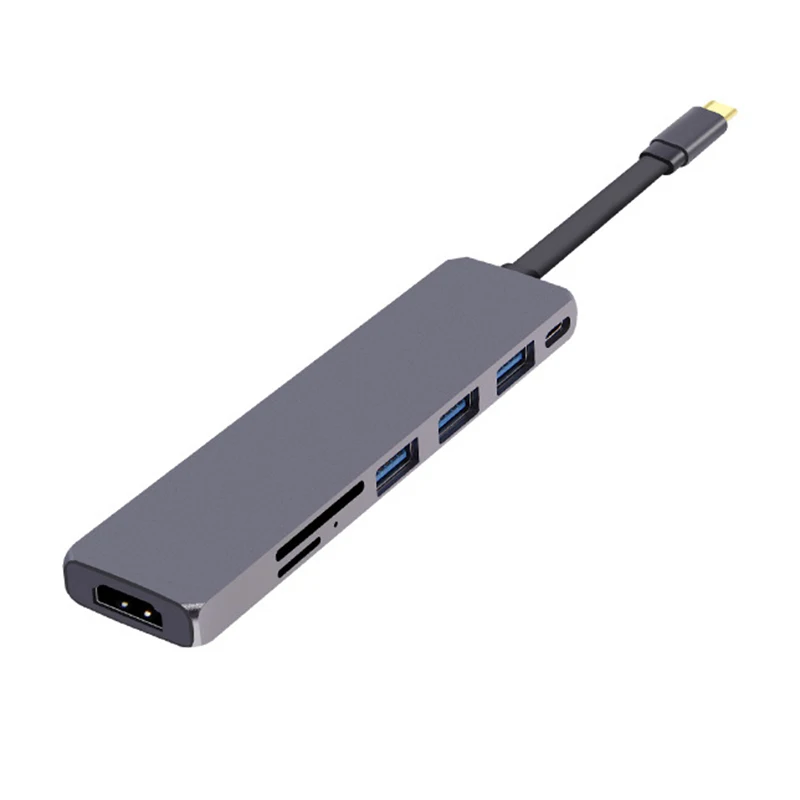 

7 In 1 Usb C Hub, Usb Type C Hub Adapter With Pd+3Usb3.0+Sd+Tf+Hdmi Cable Card Reader For Macbook Pro ,Imac,Samsung Galaxy