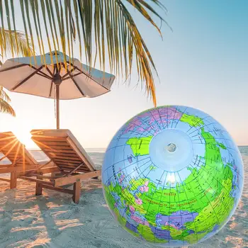 

16Inch Inflatable Globe World Earth Ocean Map Ball Geography Learning Educational Beach Ball Kids Geography Educational Supplies