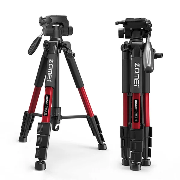 Z666 Red ZOMEI Z666 Портативный Pro 56-дюймовый компактный легкий держатель для штатива Камера стенд с пластиной быстрого крепления для камеры с полукруглой потайной головкой для цифровых зеркальных фотокамер Canon - Цвет: Z666 Red