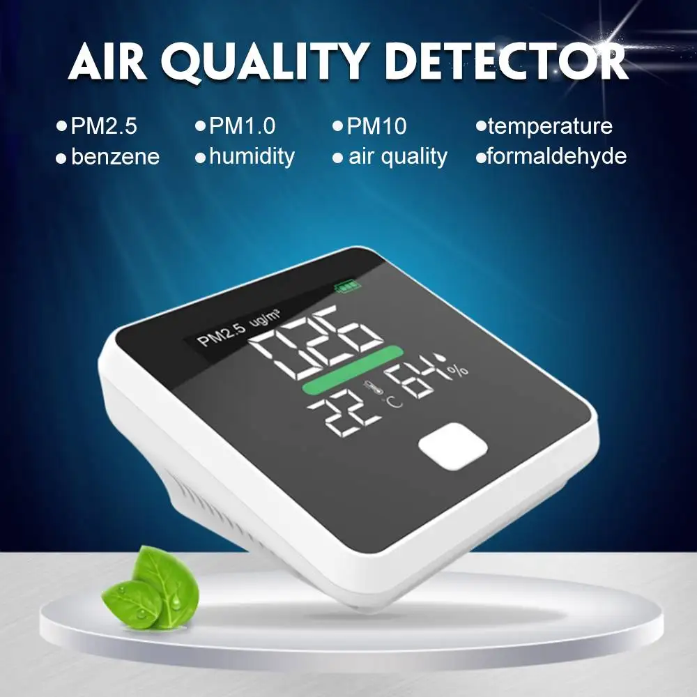 PM2.5 монитор качества воздуха цифровой газовый анализатор лазерный датчик пошлины детектор воздуха домашний светодиодный дисплей Температура и влажность испытательное оборудование