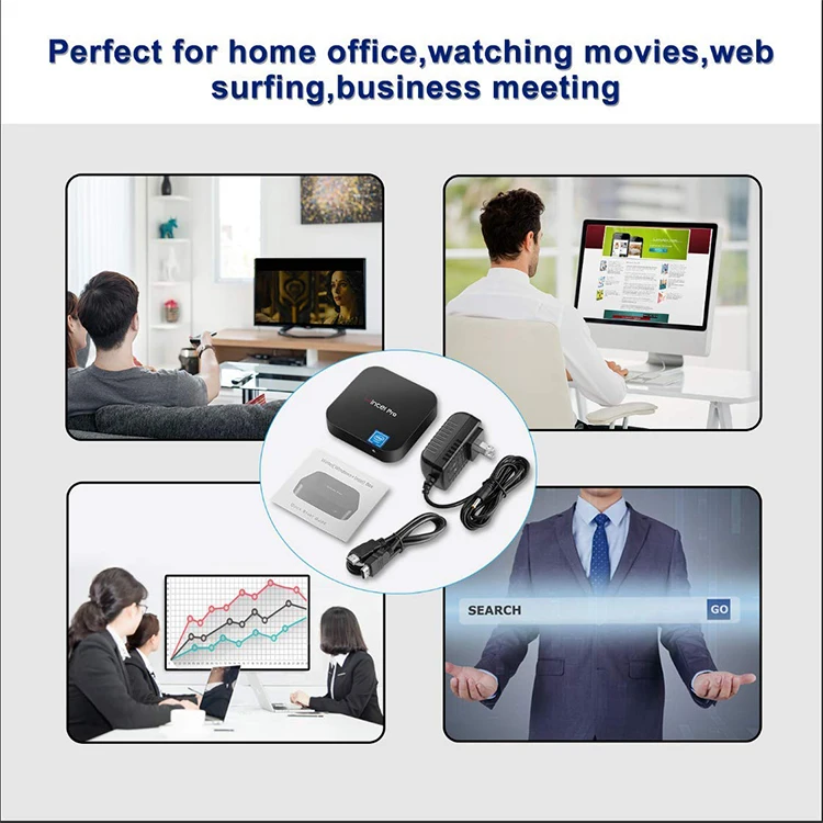 Мини-ПК Windows 10 Wintel Pro Atom Intel quad core Z8350 1,84 ГГц 4 Гб/64 Гб Dual 2,4G/5G wifi 100M LAN настольные компьютеры ПК