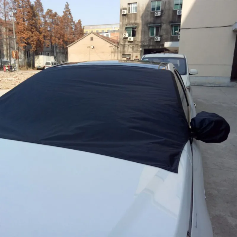 Новые черные автомобильные чехлы полная защита лобовое стекло крышка универсальный задний экран протектор для снега блок зима