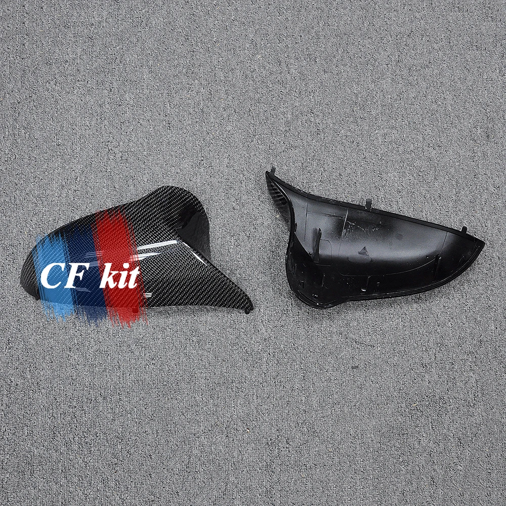 CF комплект Настоящее углеродное волокно боковое зеркало крышка Замена для крышки для BMW F82 M4 F80 M3 зеркала- стайлинга автомобилей