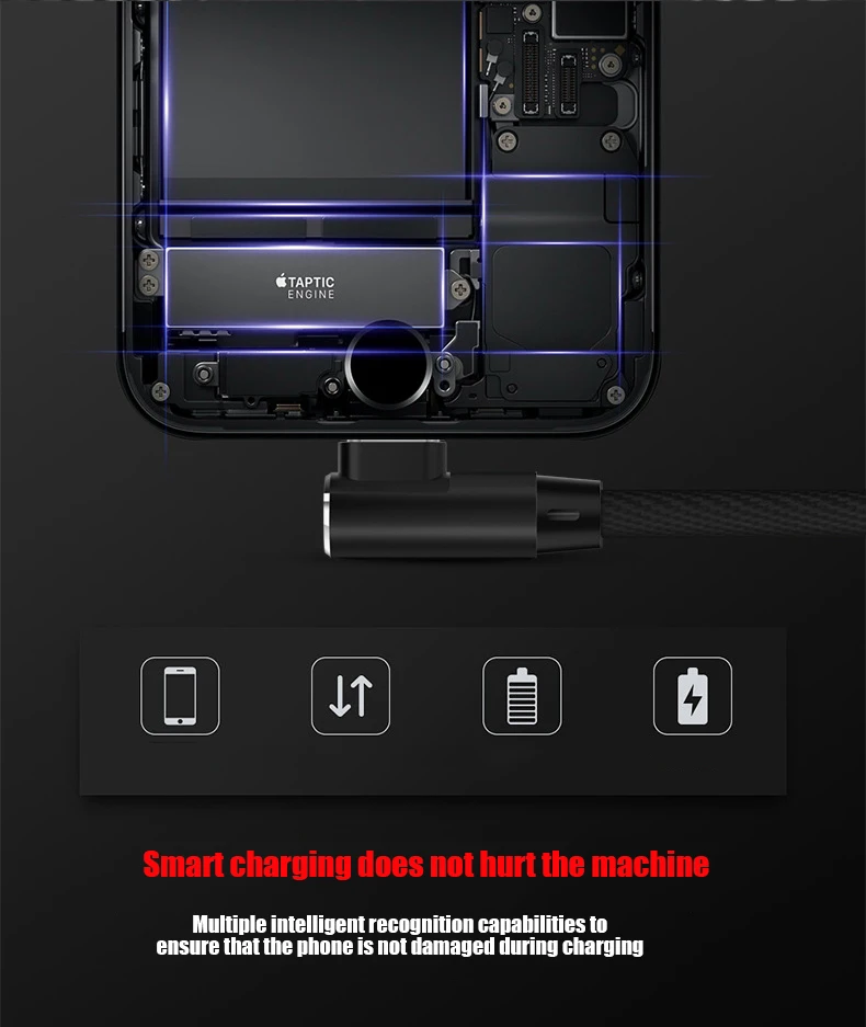 90 градусов быстрый USB кабель для iPhone X XS MAX XR 8 7 6s Plus 5 зарядный кабель мобильного телефона зарядное устройство Шнур Usb кабель для передачи данных