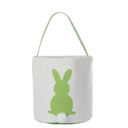 Корзина для пасхальных яиц праздничный кролик Печатный холст подарок переносить яйца конфеты мешок