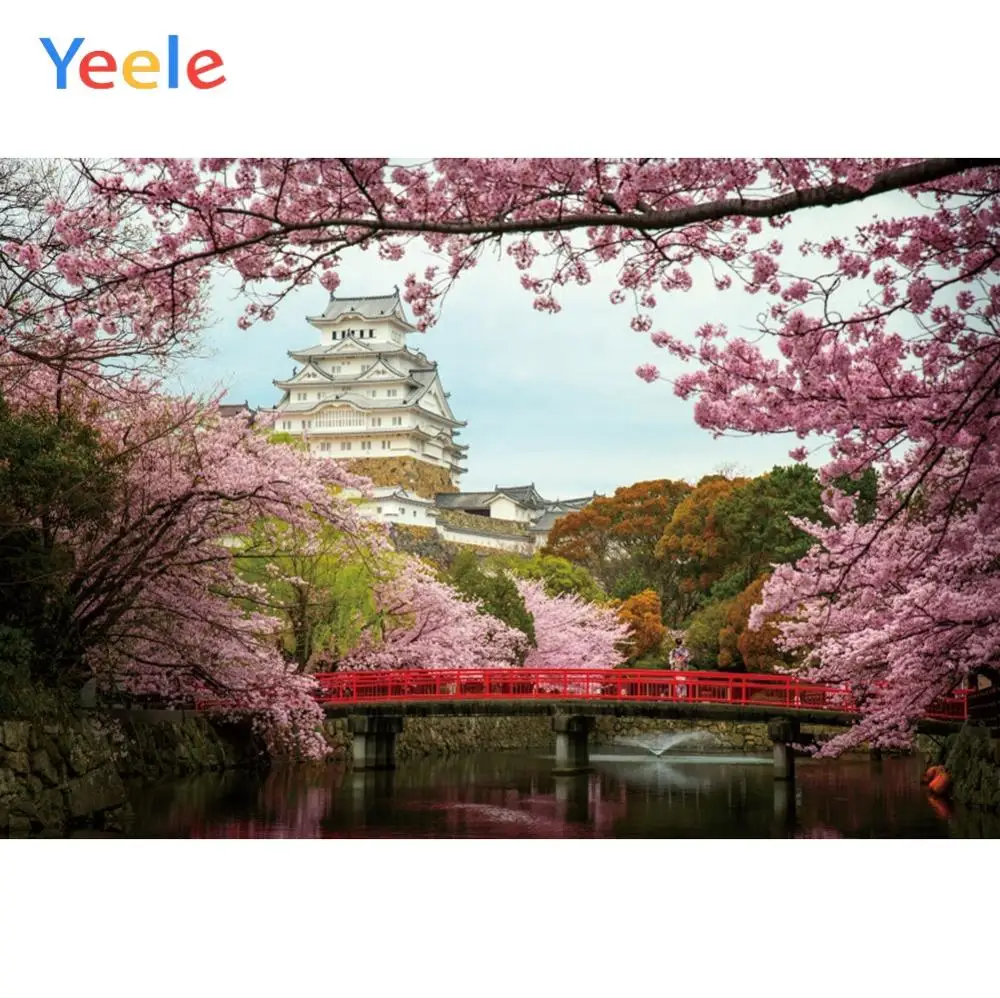 

Yeele Tower Cherry Blossoms Forest Trees Scenery Flowers Props Photography Backgrounds Photographic Backdrops For Photo Studio