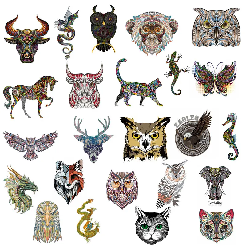 ZOTOONE Cartoon animal patch paste heat transfer vinyl owl elephant butterfly costume DIY micro chapter hot press patch sticker