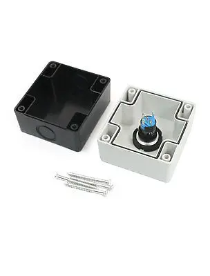 SPDT Self-Locking Green Light White Plastic Case Push Button Control Station