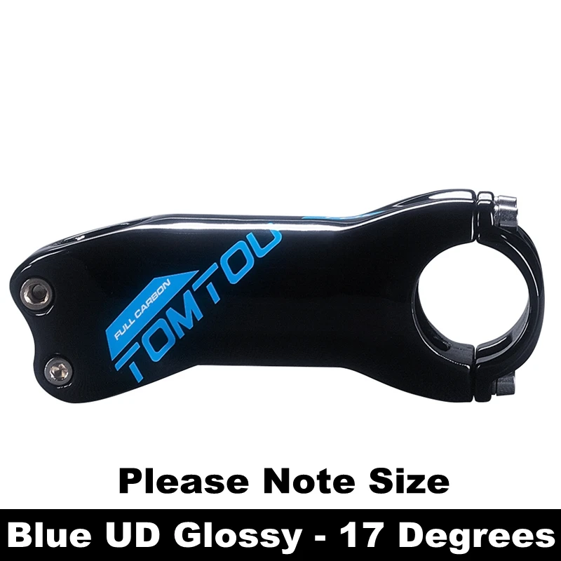 Blue - 17 Degree TOMTOU полный UD углеродный руль для велосипеда стволовых 31,8 мм зажим для руль шоссейный велосипед MTB горный велосипед стебли 70/80/90/100/110/120/130 мм - Цвет: Blue - 17 Degree