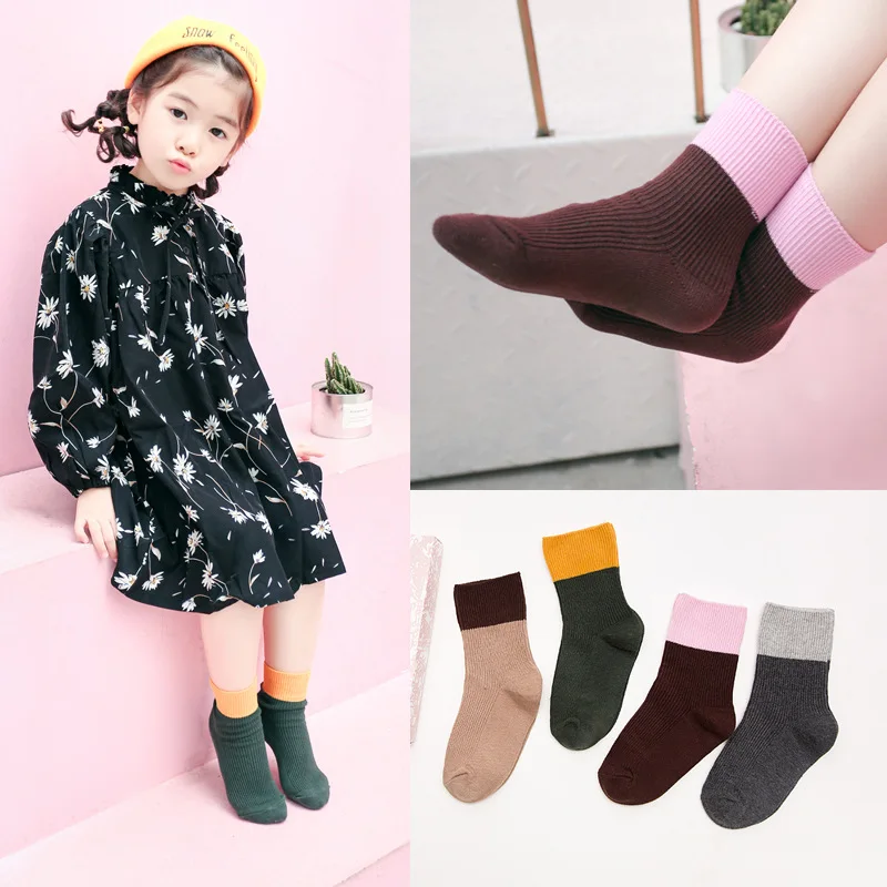 

Children Spring And Autumn New Style Pure Cotton Socks Korean-style Students Sports Department Baby Tube Socks 3-12-Year-Old Soc