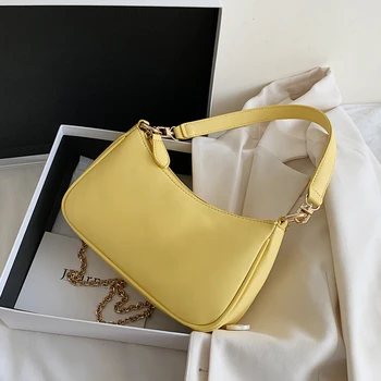

Small Chain PU Leather Crossbody Bags for Women 2020 Summer Solid Color Simple Shoulder Handbags Female Travel Totes