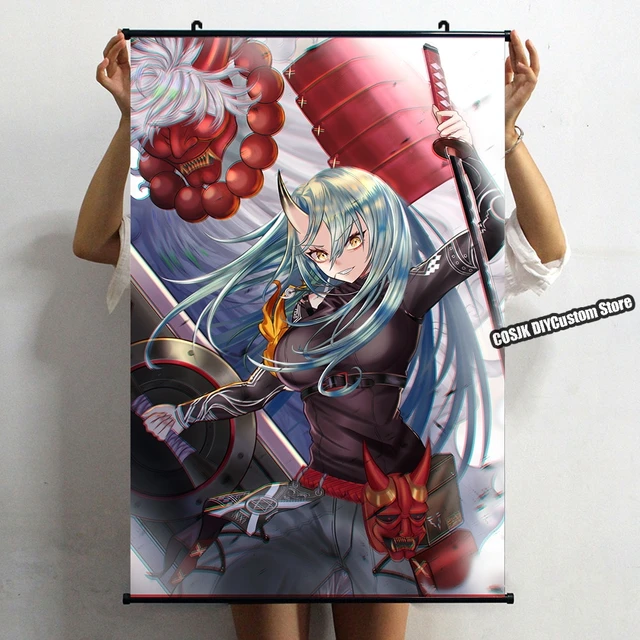 Jogos arknights hoshiguma chen plástico scroll poster pendurado pintura  anime lona imagem da arte impressão decoração