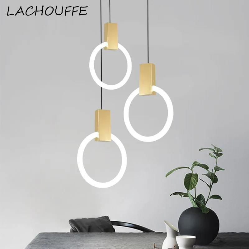

Modern Creative Earring Pendant Lights Nordic Ring Tube Led Hanglamp for Bedroom Restaurant Hotel Bar Loft Decor Lamp Luminaire