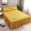 WOSTAR Nordic solid bed sheet cover bedspread summer soft comfort bedding set luxury home textiles single double queen king size 2