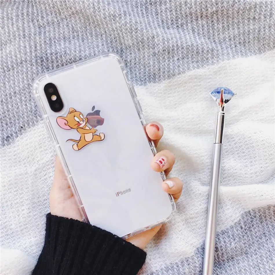 Забавный чехол с рисунком том Джерри для iPhone X, XR, Xs, Max, 8, 7, 6, 6s Plus, чехол, ультра тонкий, мягкий силиконовый чехол, чехол s, Coque
