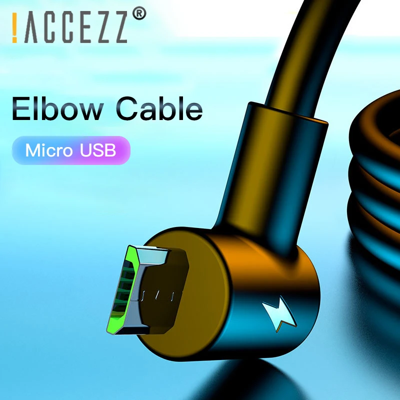 ! ACCEZZ 90 градусов 3 А микро USB кабель для быстрой зарядки Microusb синхронизации данных