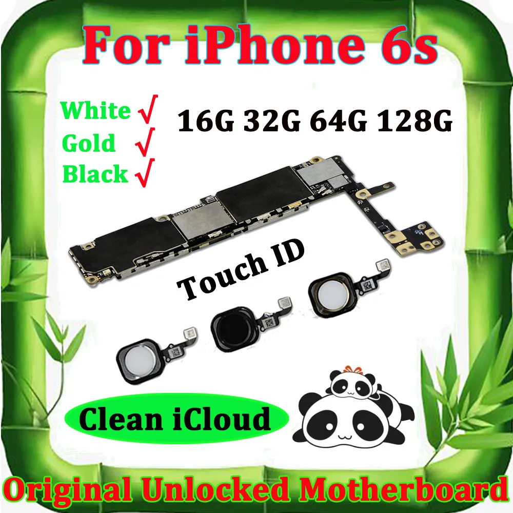 Разблокированная материнская плата для iPhone 6S 4,7 дюймов с/без сканера отпечатков пальцев разблокировать платы Материнская плата чистке iCloud материнская плата для камеры заднего вида