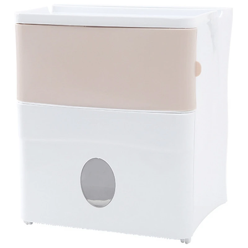 Storage Box Plastic Double-Layer Self-Adhesive Waterproof Wall-Mounted Bathroom Toilet Tissue Box