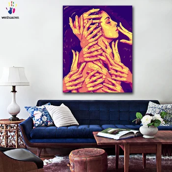 

DIY colorings pictures by numbers with colors Play creative girl palm picture drawing painting by numbers framed Home