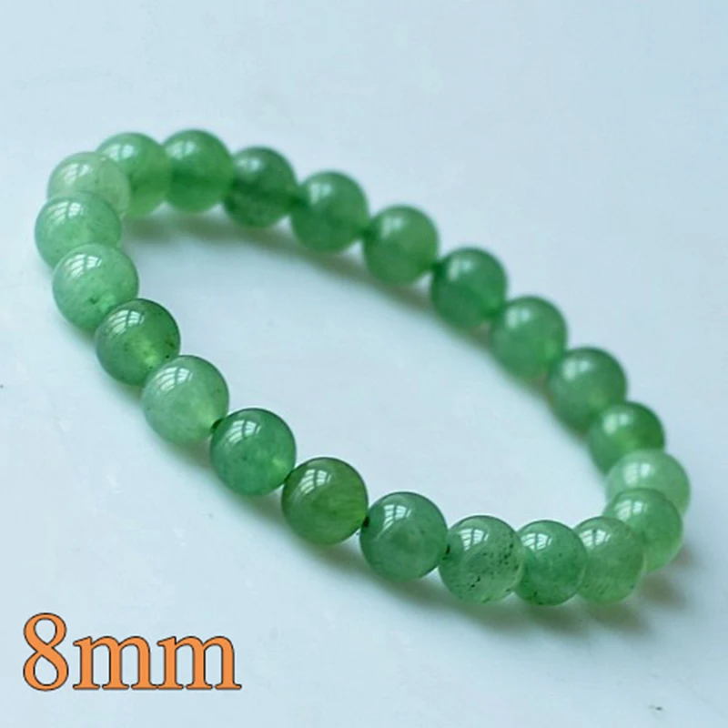 MOROW 100% Natural Green Aventurine Round Bead Stone Bracelet Jewelry Simple Women's Men Bracelets Fashion Classic Accessory New (10)