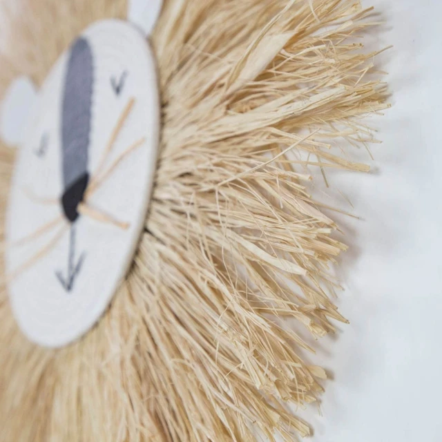 Cartoon Lion Hanging Decorations Handmade Cotton Thread Weaving Animal Head Ornament Kids Room Wall Home Accessory 60cm 4