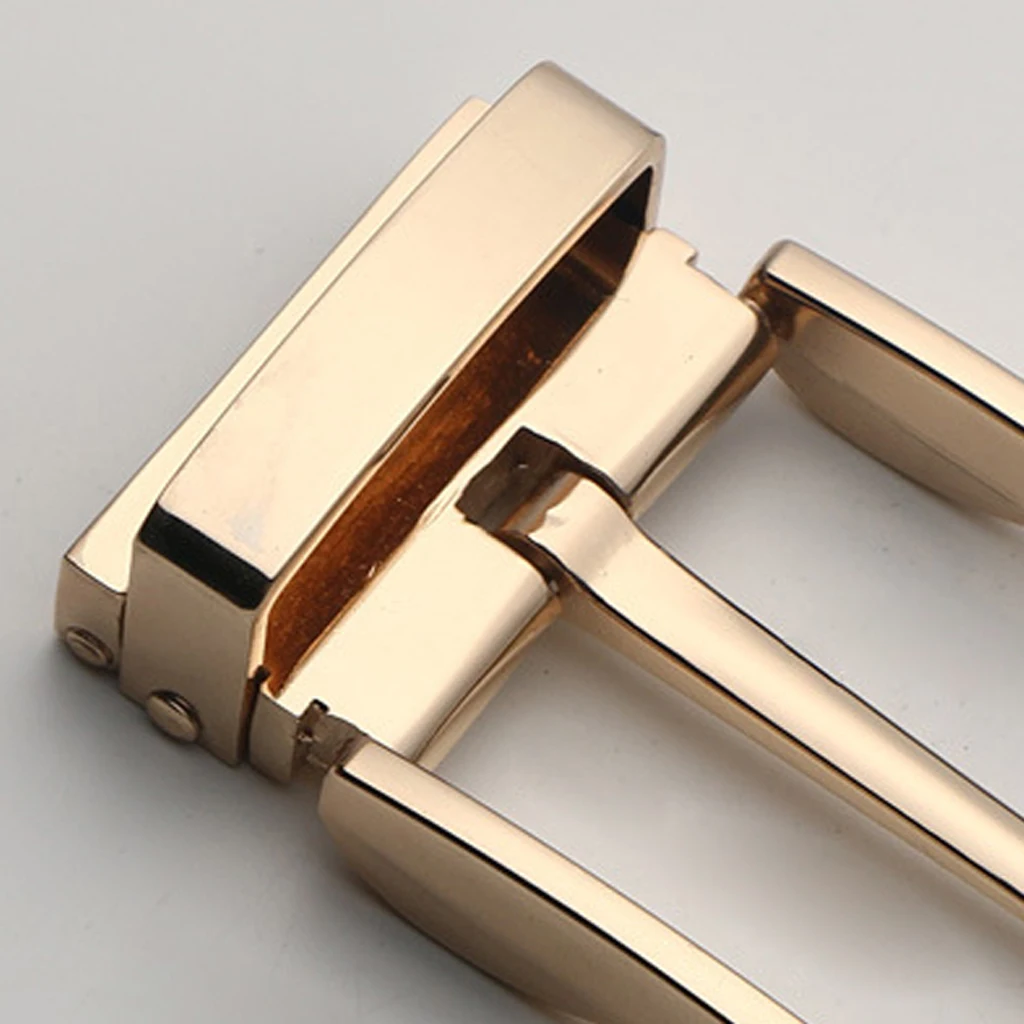 2 Pieces Gold/Silver Alloy Reversible Clamp Belt Buckle, Rectangular Single Prong Leather Belt Buckle Replacement 