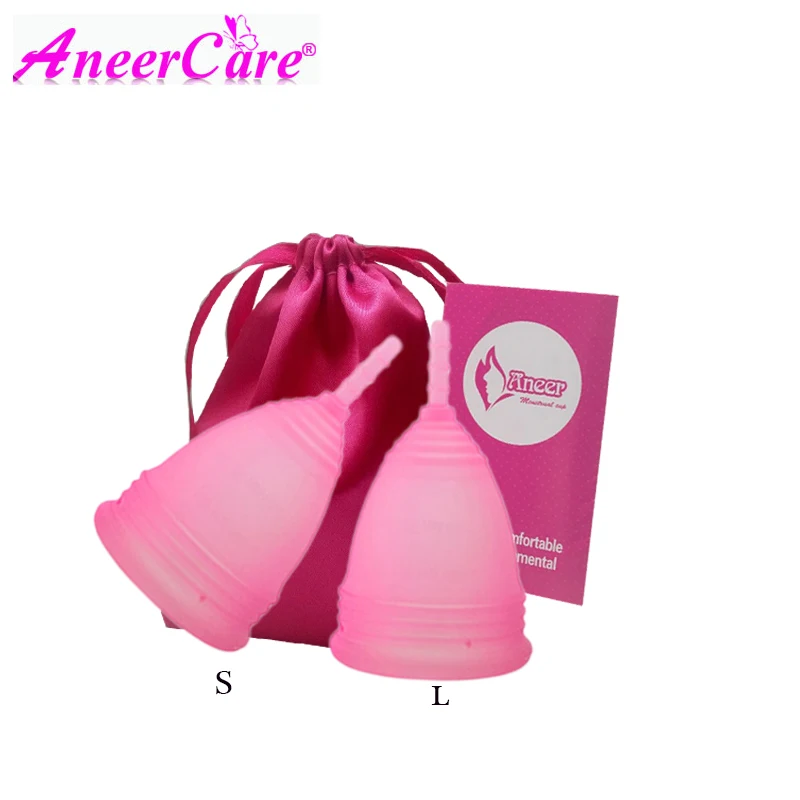 Розовый 2pcs menstrual cup monthly period cup coppetta mestruale menstruatie cup coupe menstruelle kubek menstruacyjny copita - Цвет: Розовый