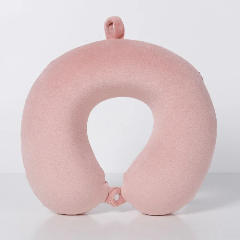 Ортопедический шейный утеплитель подушки для здоровья Путешествие спальная Подушка подголовник автомобиля - Цвет: bean pink