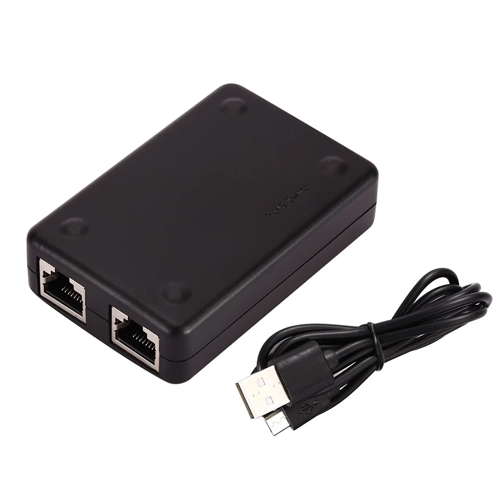 Mini 2 In 1 Out RJ45 Network Switcher Box Ethernet Internet Adapter For Computer Black New