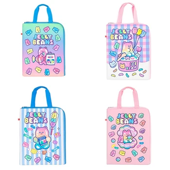 

HOT-A4 File Folder Cute Bear Document Organizer Holder Korean 13 Inches Laptop for Gilrs Kawaii Information Bag