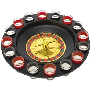 

Spinning Drinking Game Bingo Toy Playing Board with Spinning Wheel and 16 Shot Glasses Assorted Drinking Game Set for Bar Party
