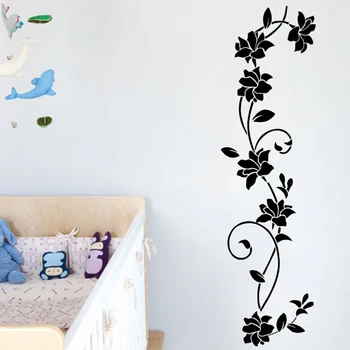 

Flower Vine Bathroom Wall Decals Art Home Decoration Stickers For Toilet Removable Diy Vinyl