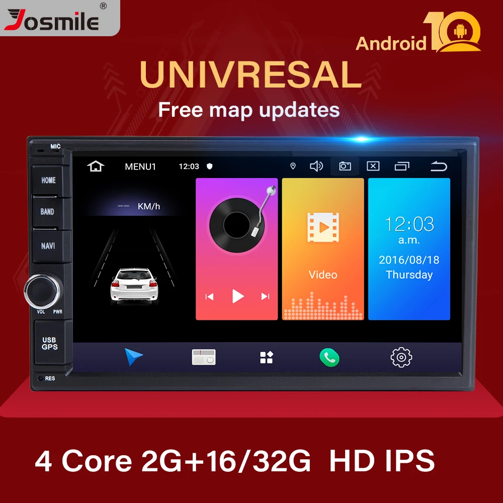 Автомобильный мультимедийный плеер 4 Гб ОЗУ Android 10 четырехъядерный процессор 7