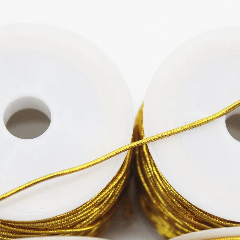 20Meters/Roll Gold Silver Elastic Cord Round High Elastic Metallic Tinsel Cord Rope For Christmas DIY Packing Craft Clothing Tag