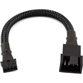 

4-Pin PWM GPU Fan Adapter Cable All Black Sleeved for Graphics Cards