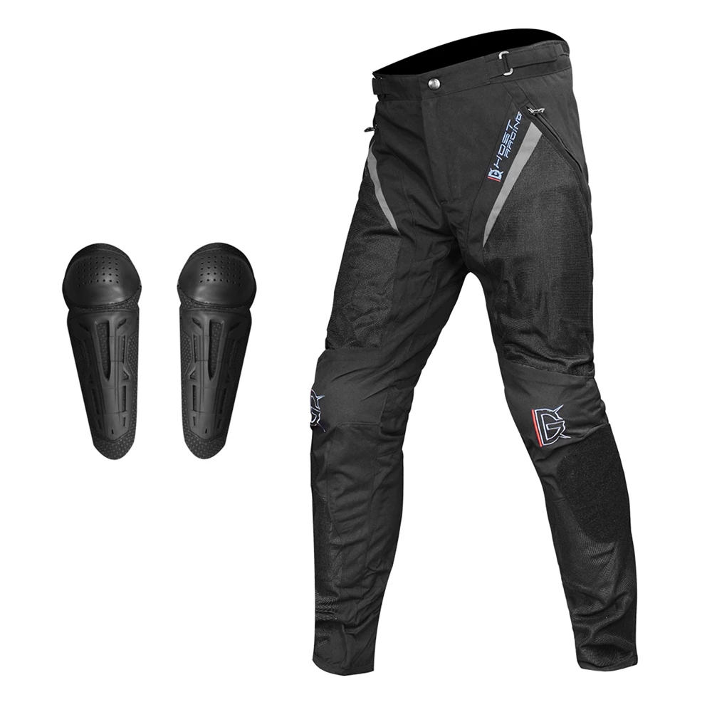 WOSAWE осень зима мото rcycle брюки мужские ветрозащитные водонепроницаемые мото брюки для верховой езды гонки мото rbike одежда мото защитное снаряжение - Цвет: Black Gary